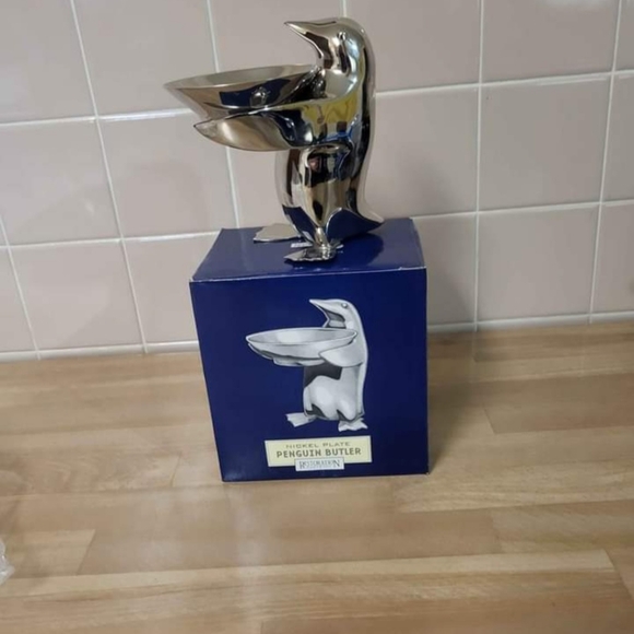 Restoration Hardware Penguin Butler Dish Nickel Plate NOS - Picture 2 of 9